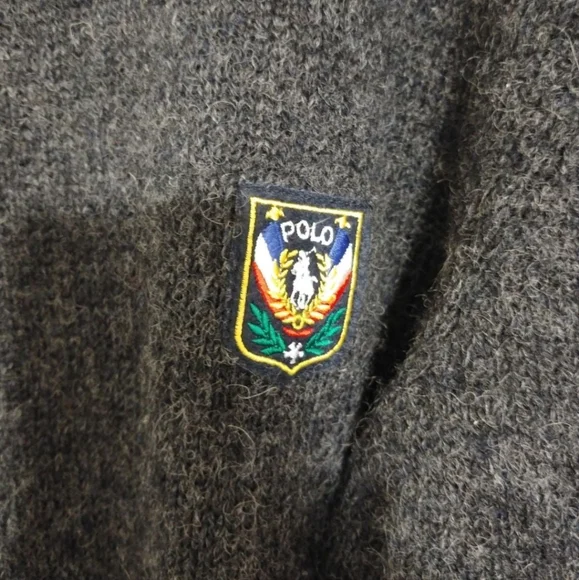 Polo by Ralph Lauren Uni-Crest Men's Charcoil Grey Sweater - Picture 3 of 5